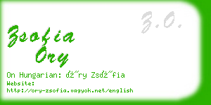 zsofia ory business card